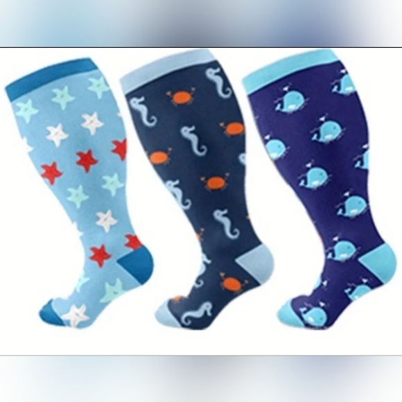 Fun Plus Size Compression Socks Size 2xl - Picture 2 of 3